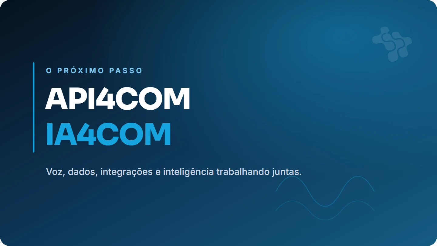 Da API4COM ao IA4COM: voz, dados, integrações e inteligência trabalhando juntas