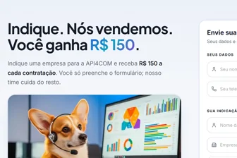 O hotsite do API Indica: Indique. Nós vendemos.